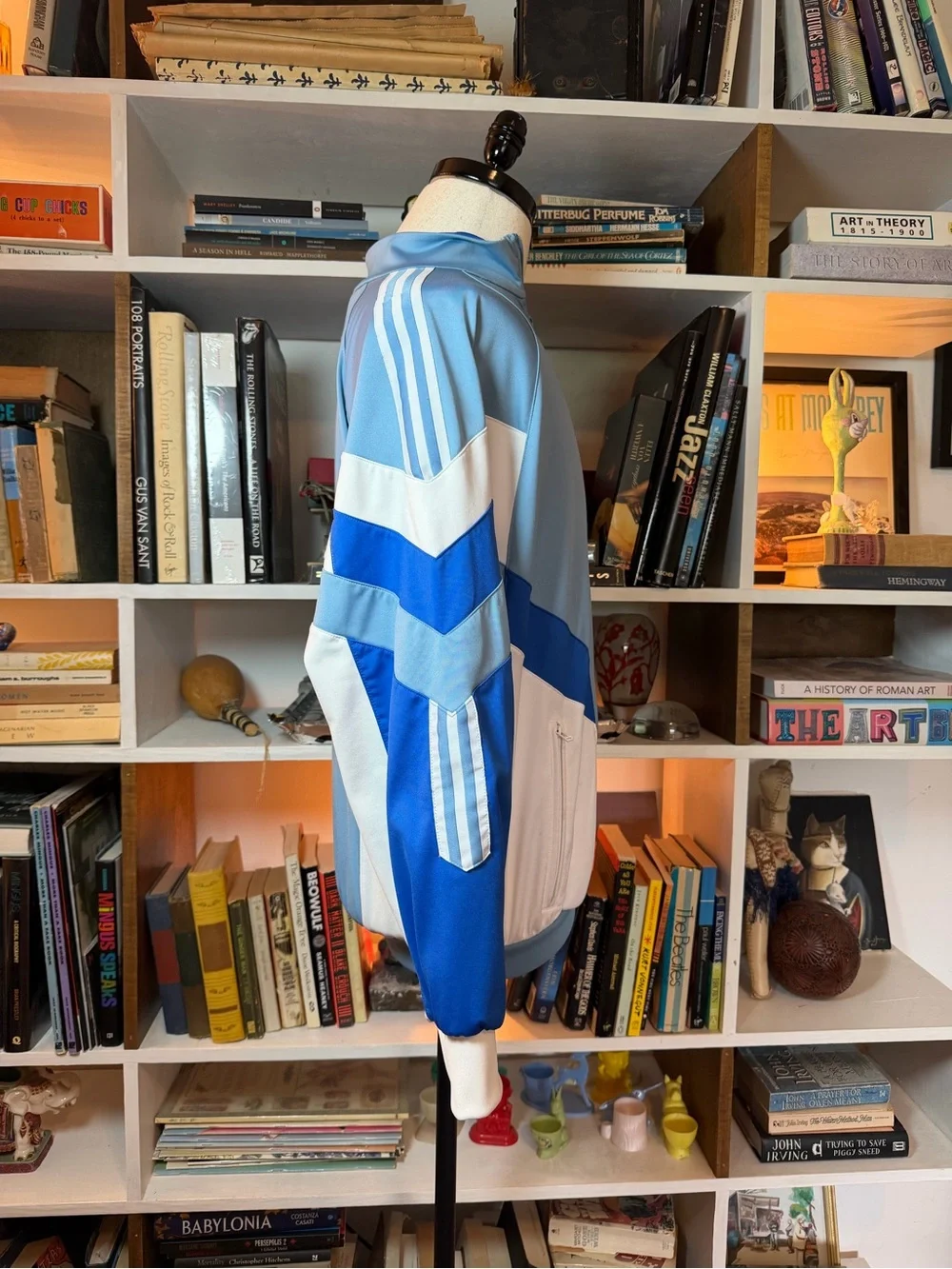 adidas Light Blue White and Royal Blue Track Jacket